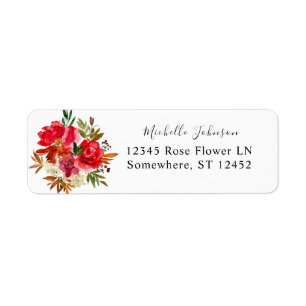 Rose rouge & Floral rose et rose poudrée Adresse d