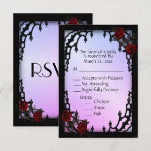 Rose rouge gothique RSVP violet Menu Choix