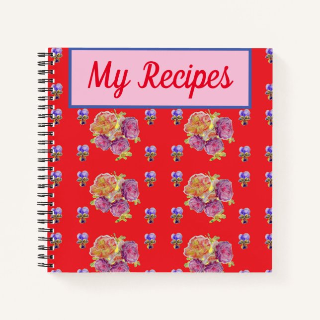 Rose Rouge Ma recette Livre Fleur Aquarelle Art (Devant)