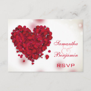 Rose rouge pétales amour mariage coeur RSVP