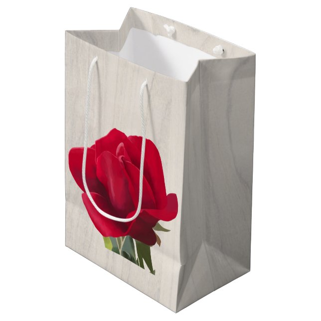 Rose rouge - Red rose  Medium Gift Bag (Front Angled)