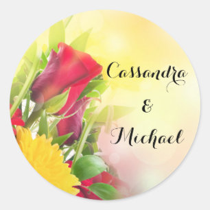 Rose rouge sur Stickers Événement Personnalisé Jau