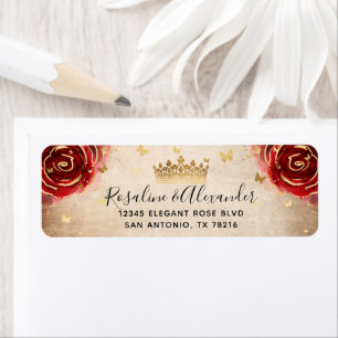 Rose rouge vintage couronne en or noir adresse de