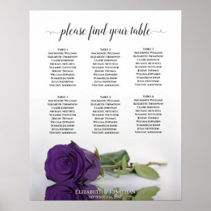 Rose royal pourpre 6 Tableau Mariage Sièges