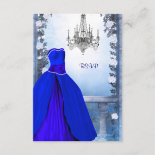 Rose royal Quinceanera RSVP de bleu marine de robe