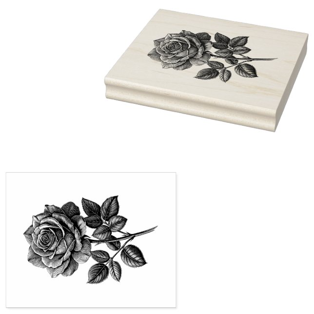 Rose Rubber Stamp (Stamped)