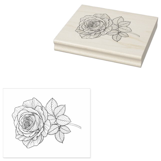 Rose Rubber Stamp (Stamped)