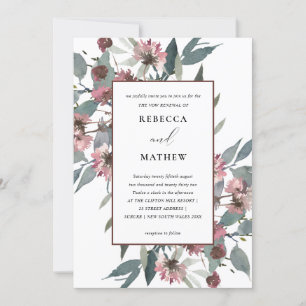 ROSE RUSTIQUE EUCALYPTUS INVITATION DE RENOUVELLEM