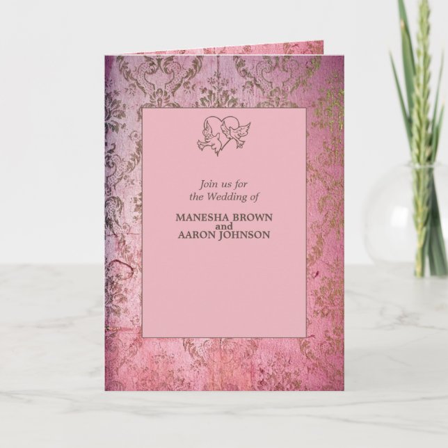 Rose Rustique - Invitation de Mariage (Devant)