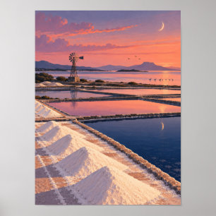 Rose Saltworks Tidal Dusk 12x16 Poster