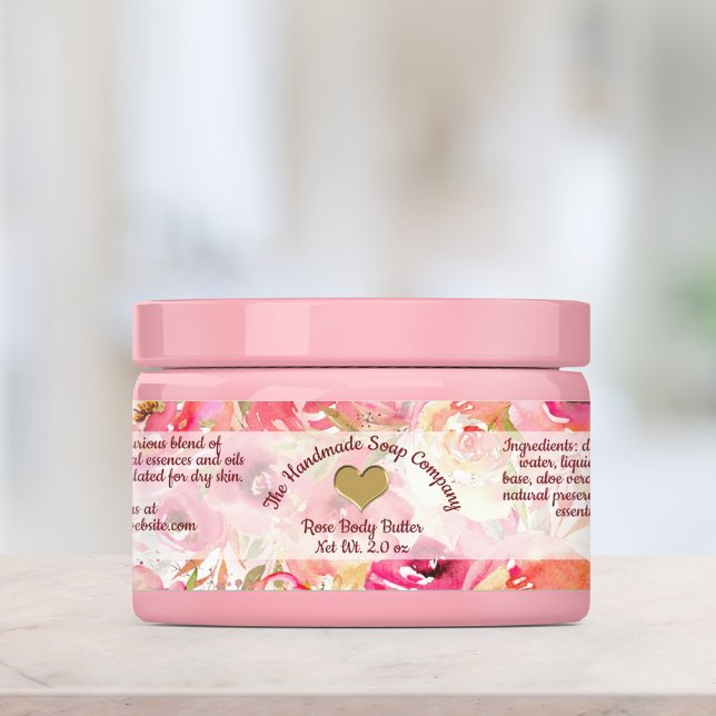 Rose savon imperméable et cosmétique étiquettes (Créateur téléchargé)