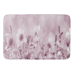 Rose Shaded Wild Flowers Bath Mat
