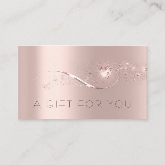 Rose simple Gold Heart Certificat cadeau Beauté Lu (Devant)