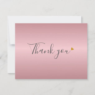 Rose simple Gold Script Business Carte de remercie