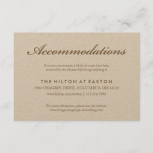 Rose Sketch Accommodation Card in Sepia