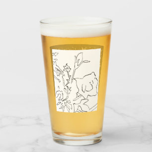 Rose Sketch and Starlight Silkscreen glassware Glass