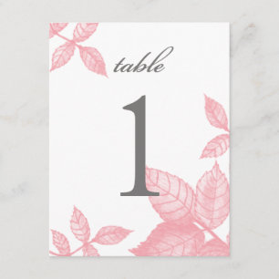 Rose Sketch Large Table Number in Pink