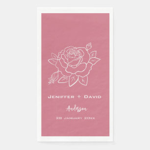 Rose Sketch Personalized Wedding/ Bridal Shower Napkin