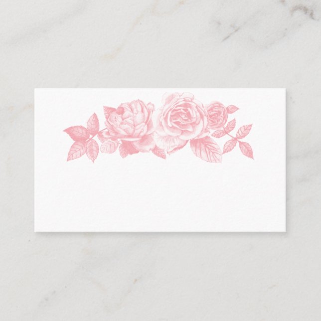 Rose Sketch Place Cards in Pink (Front)