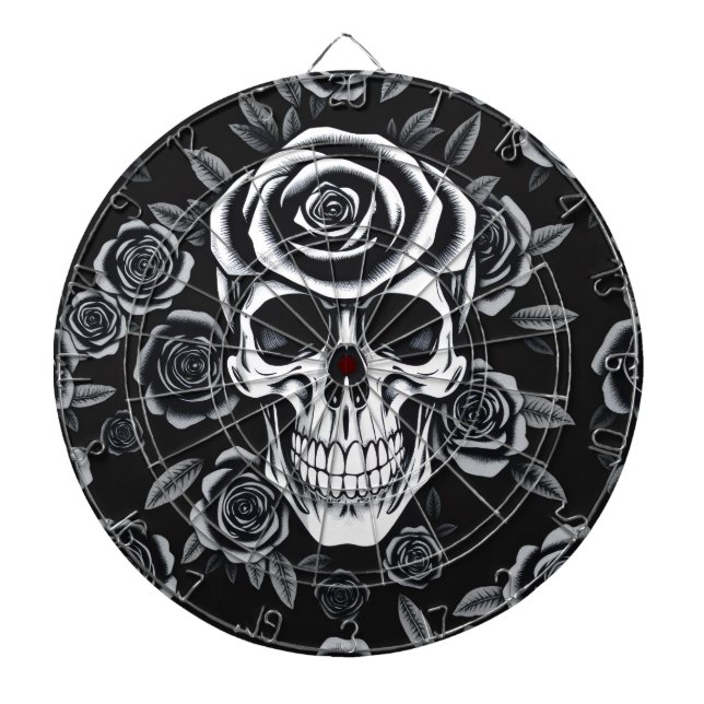 Rose Skull Dart Board (Front)