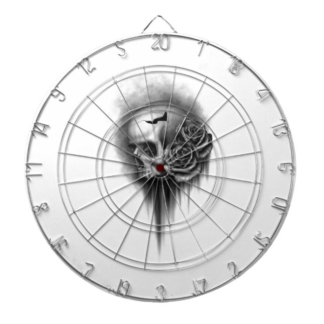 Rose skull dartboard (Front)