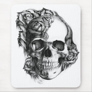 Rose Skull Mouse Pad
