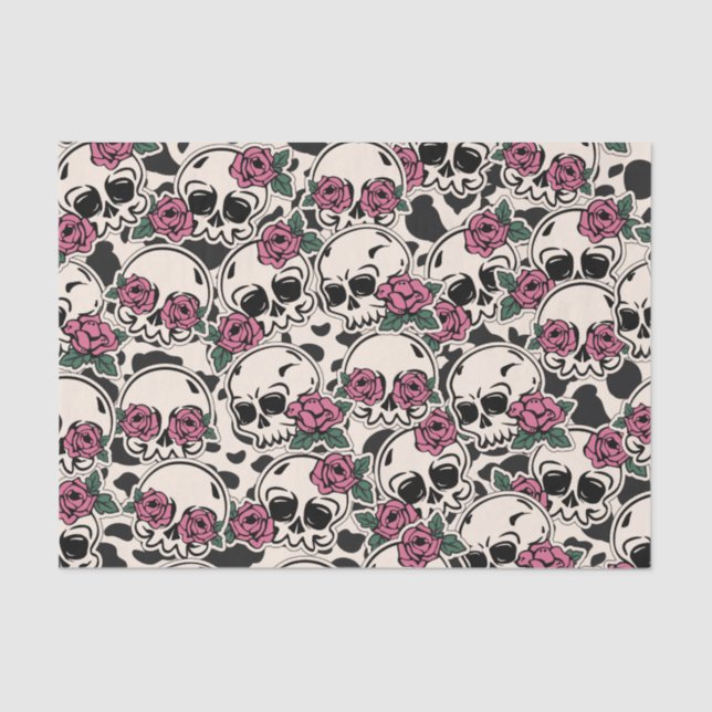 Rose Skull Pattern Tissue Paper (Front)