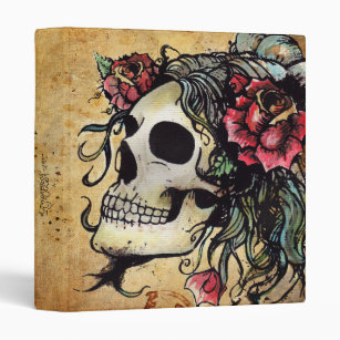 Rose Skull Watercolor Tattoo Binder by Agorables