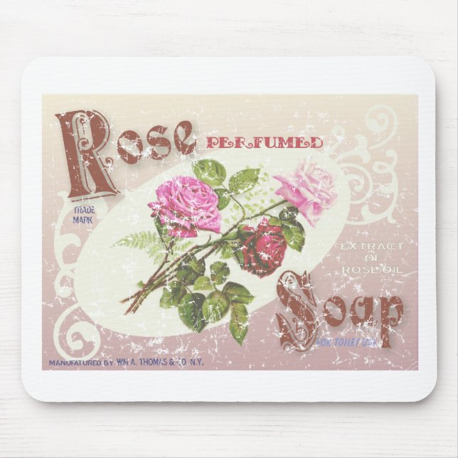 Rose Soap- distressed Mouse Pad (Front)
