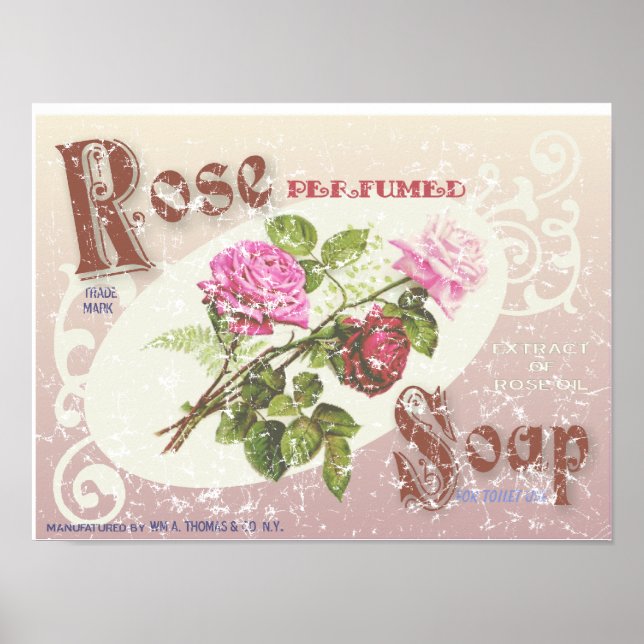 Rose Soap- distressed Poster (Front)