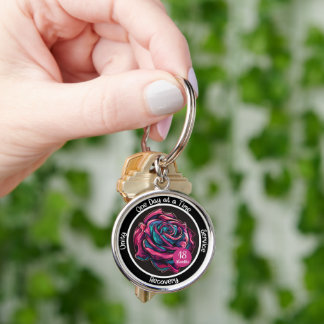 Rose Sobriety Chip | 12-Step Recovery Gift Keychain