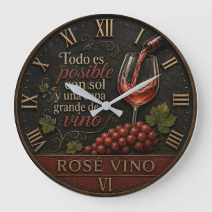 Rosé Spanish Wine  Large Clock