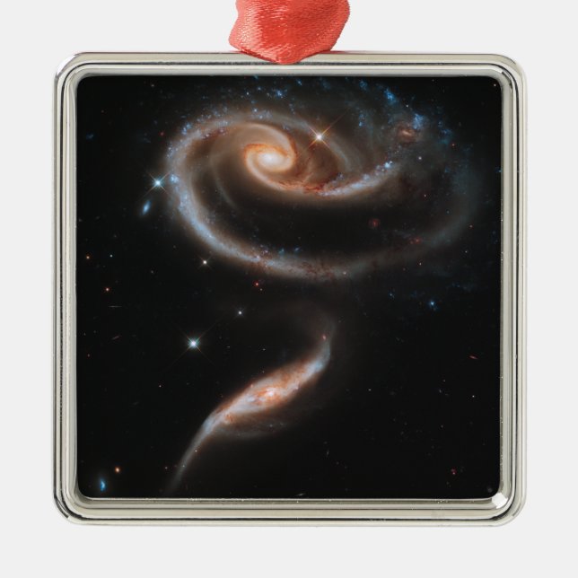 Rose Spiral Galaxies Metal Ornament (Front)