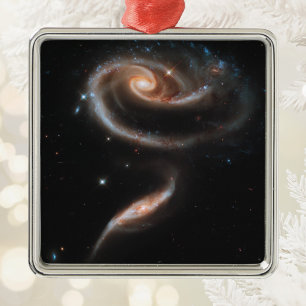 Rose Spiral Galaxies Metal Ornament