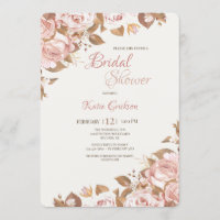 Rose Splendour Bridal Shower Invitation