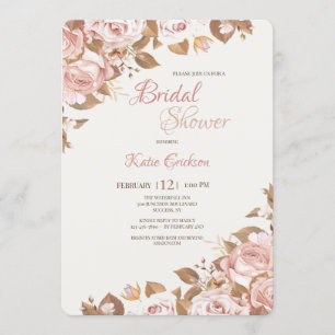 Rose Splendour Bridal Shower Invitation