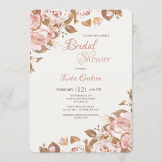 Rose Splendour Bridal Shower Invitation