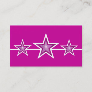 Rose Star 3 étoiles carte de visite rose