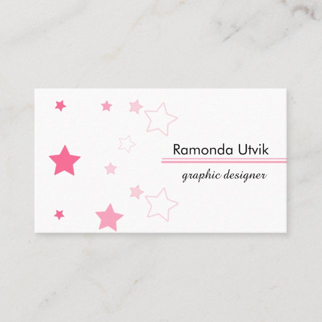 Rose Stars Carte de visite propre (Devant)