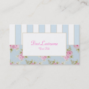 Rose & Stripe Business Card_Blue (Top10) Card
