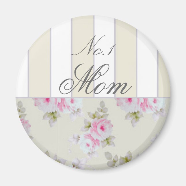 Rose & Stripe <Cream> Magnet (Front)