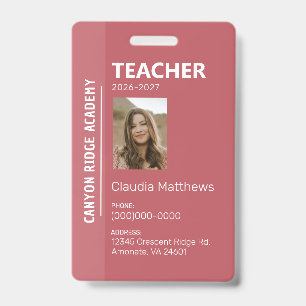 Rose Stripe Homeschool Educator ID Badge