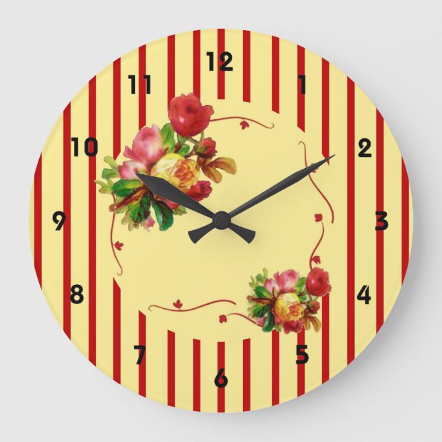 Rose Stripe Wall Clock (Front)