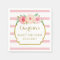 Rose Stripes Gold Pink Floral Baby Shower