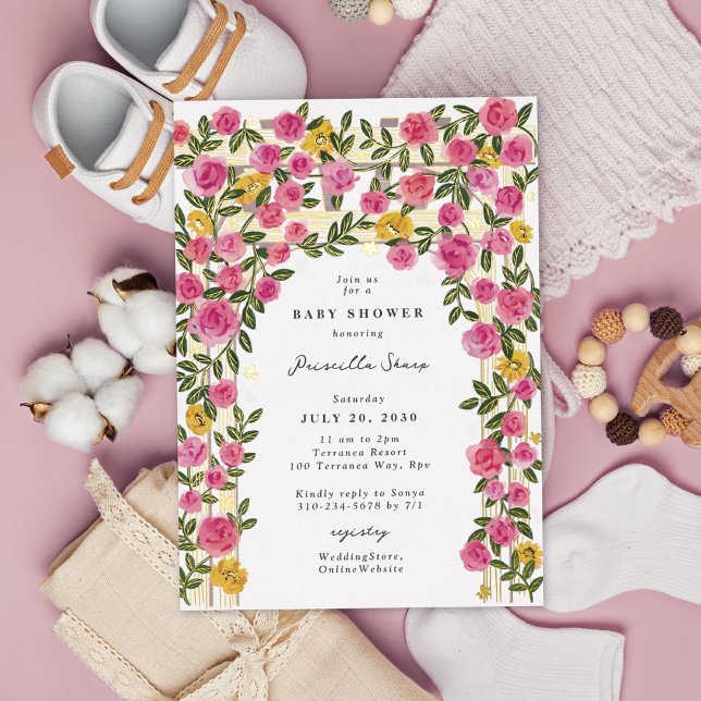 Rose Sunflower Trellis Spring Garden Baby Shower (Creator Uploaded)