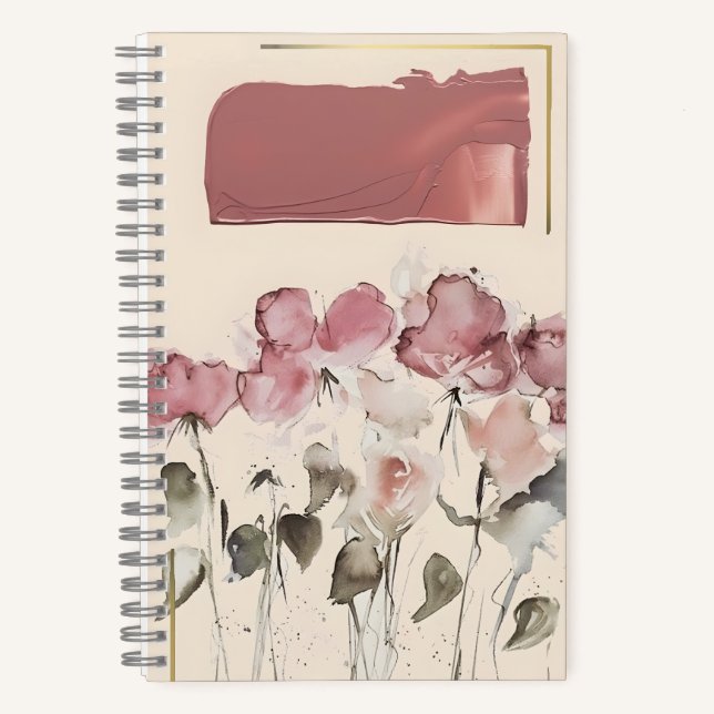 Rosé Swatch & Bloom: A Watercolor Elegy Notebook (Front)