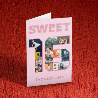 Rose Sweet 16 Carte photo d'anniversaire