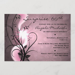 Rose Swirls Birthday Party Invitation