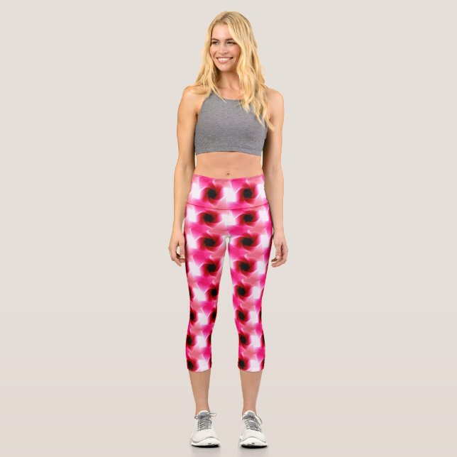 Rose Swirls Capri Leggings (Front)