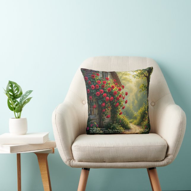 Rose Symbolism Throw Pillow (Chair)